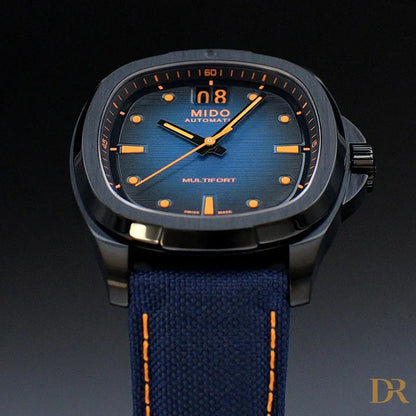 Mido orologio Multifort TV Big Date 39x40mm blu automatico acciaio finitura PVD nero M049.526.37.041.00