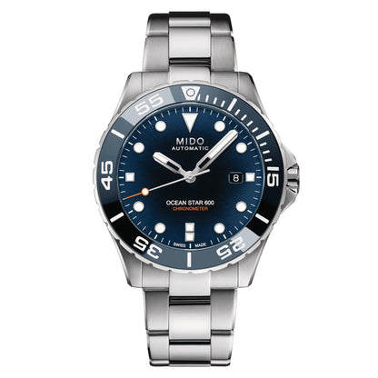 Mido orologio Ocean Star 600 Chronometer COSC 43,5mm blu automatico acciaio M026.608.11.041.01