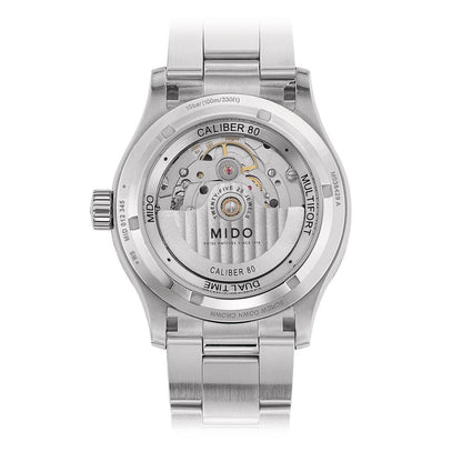 Mido orologio uomo Multifort Dual Time GMT 42mm Calibre 80 automatico acciaio M038.429.11.041.00