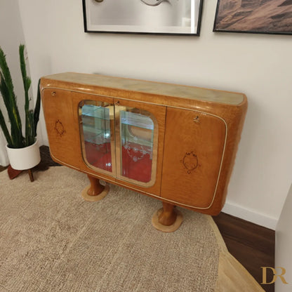 Mobile bar credenza in legno Art Deco di Vittorio Dassi, stile anni ’50