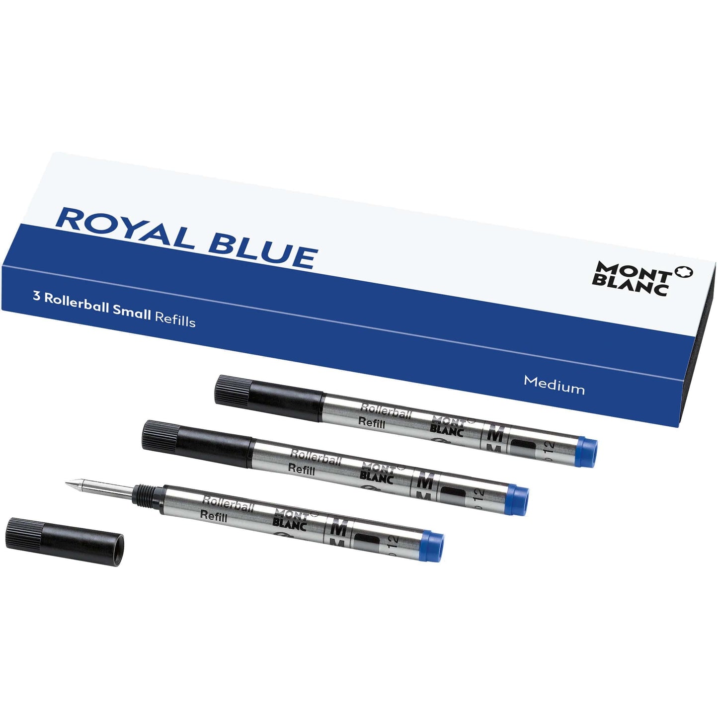Montblanc 3 small rollerball refills M Royal Blue blue 128241