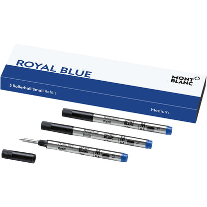 Montblanc 3 small rollerball refills M Royal Blue blue 128241