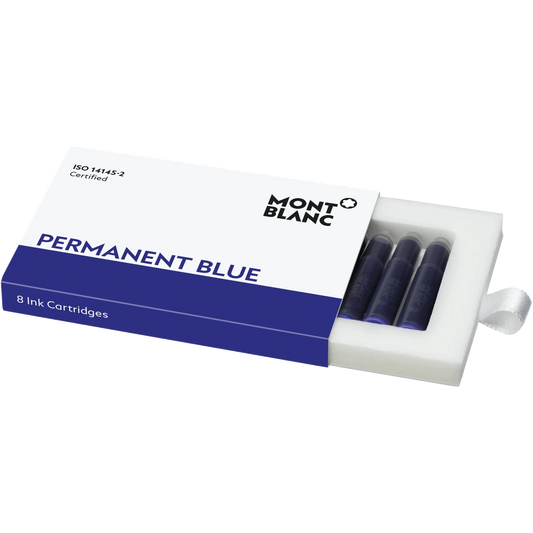 Montblanc inchiostro in cartucce 8 pezzi Permanent Blue blu indelebile 128208
