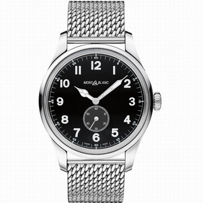 Montblanc orologio 1858 Automatic Small Second 44mm nero automatico acciaio 115074