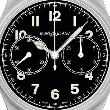 Montblanc orologio 1858 Chronograph Automatic 42mm nero automatico acciaio 117836