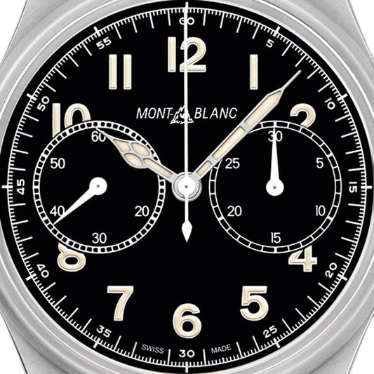 Montblanc orologio 1858 Chronograph Automatic 42mm nero automatico acciaio 117836