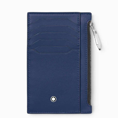 Montblanc porta carte 8 scomparti con cerniera Meisterstück blu 131698