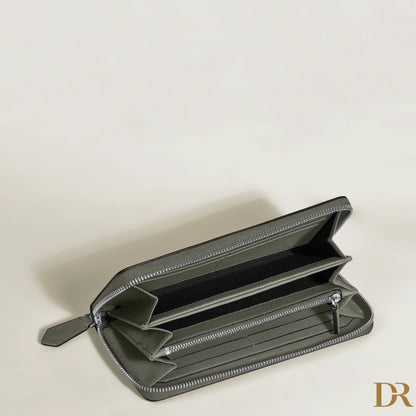 Montblanc portafoglio 12 scomparti con cerniera completa Sartorial grigio medio 199371