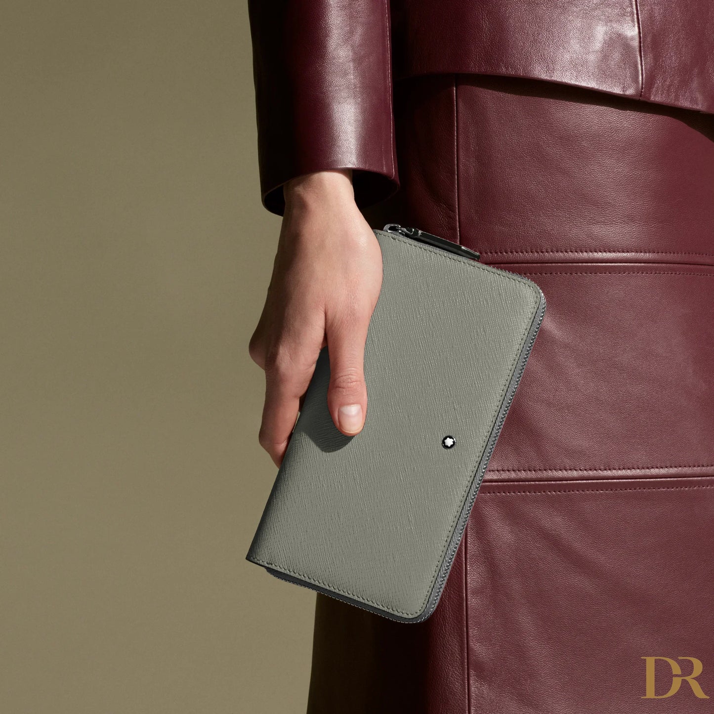 Montblanc portafoglio 12 scomparti con cerniera completa Sartorial grigio medio 199371