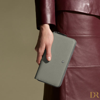 Montblanc portafoglio 12 scomparti con cerniera completa Sartorial grigio medio 199371