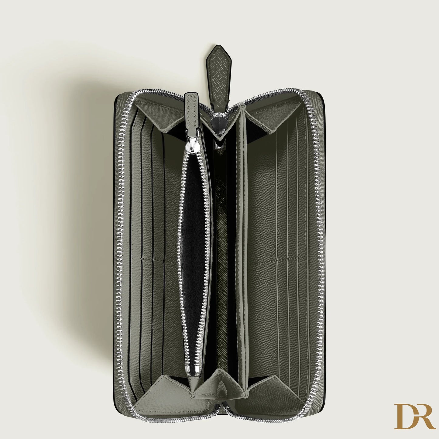 Montblanc portafoglio 12 scomparti con cerniera completa Sartorial grigio medio 199371