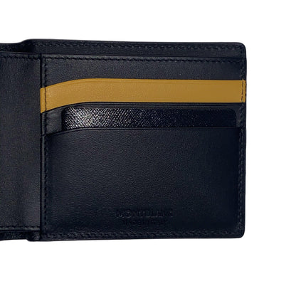 Montblanc portafoglio 6 scomparti Meisterstück Soft Grain nero/giallo 127325