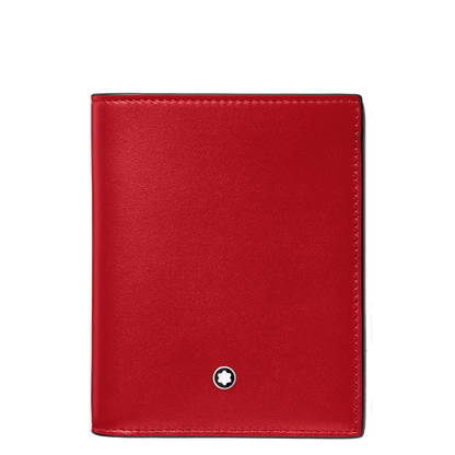 Montblanc portafoglio compatto Meisterstück 6 scomparti nero/rosso 129679