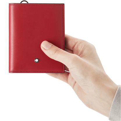 Montblanc portafoglio compatto Meisterstück 6 scomparti nero/rosso 129679
