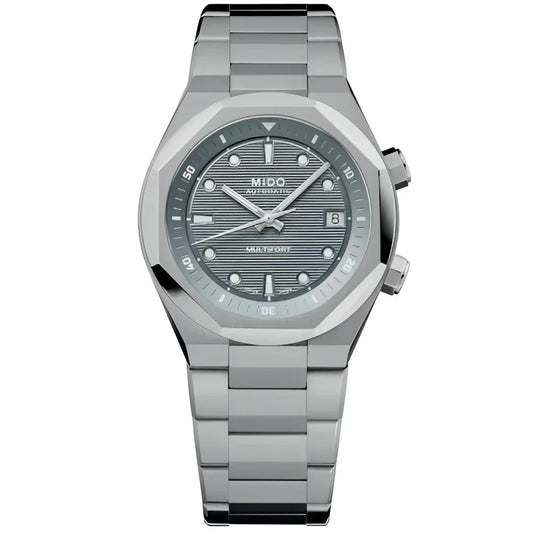Mido orologio multifort two crowns cambia acciaio grigio quadrante testurizzato automatico elegante