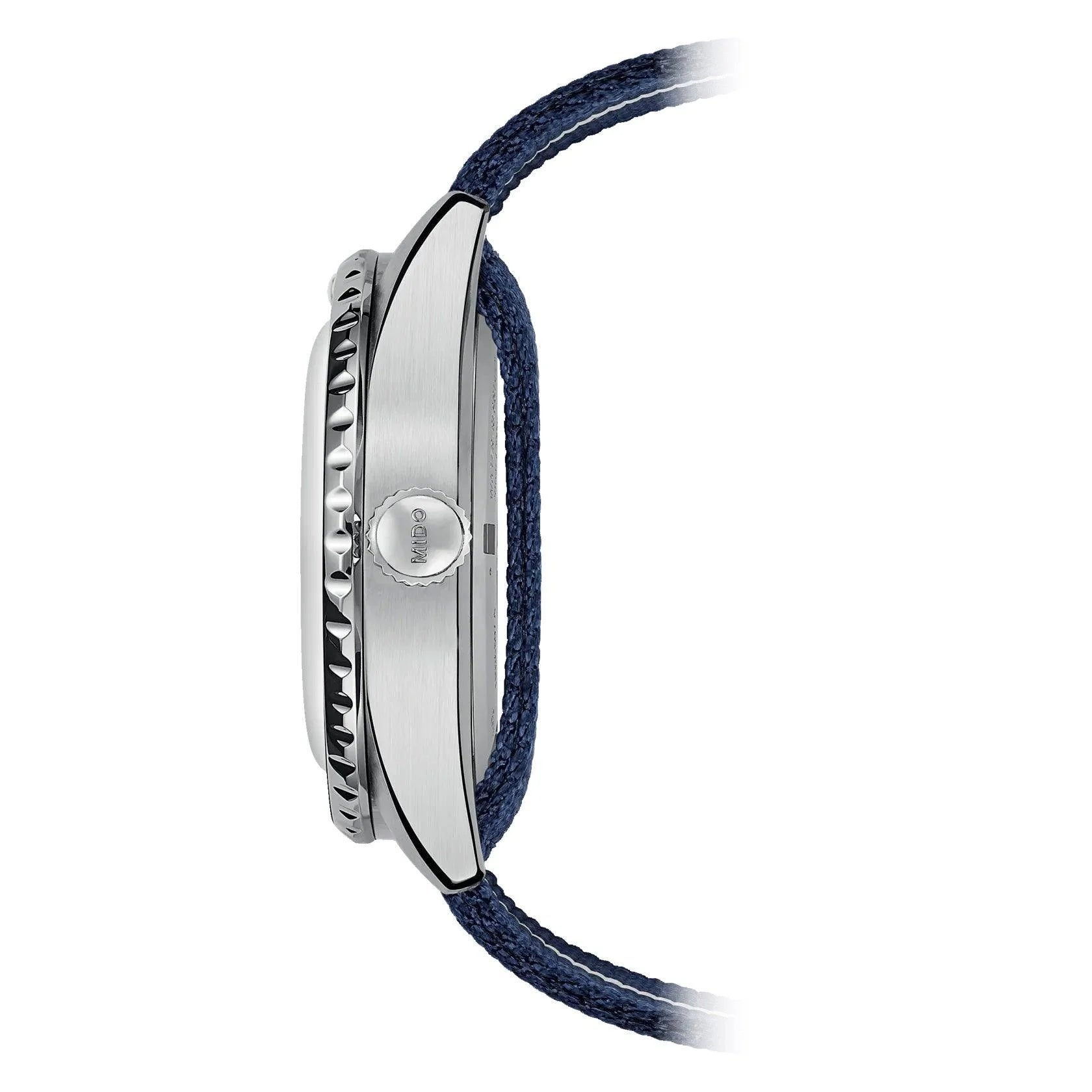 Orologio mido ocean star edizione speciale 40mm blu con funzione gmt e cinturino in tessuto blu navy