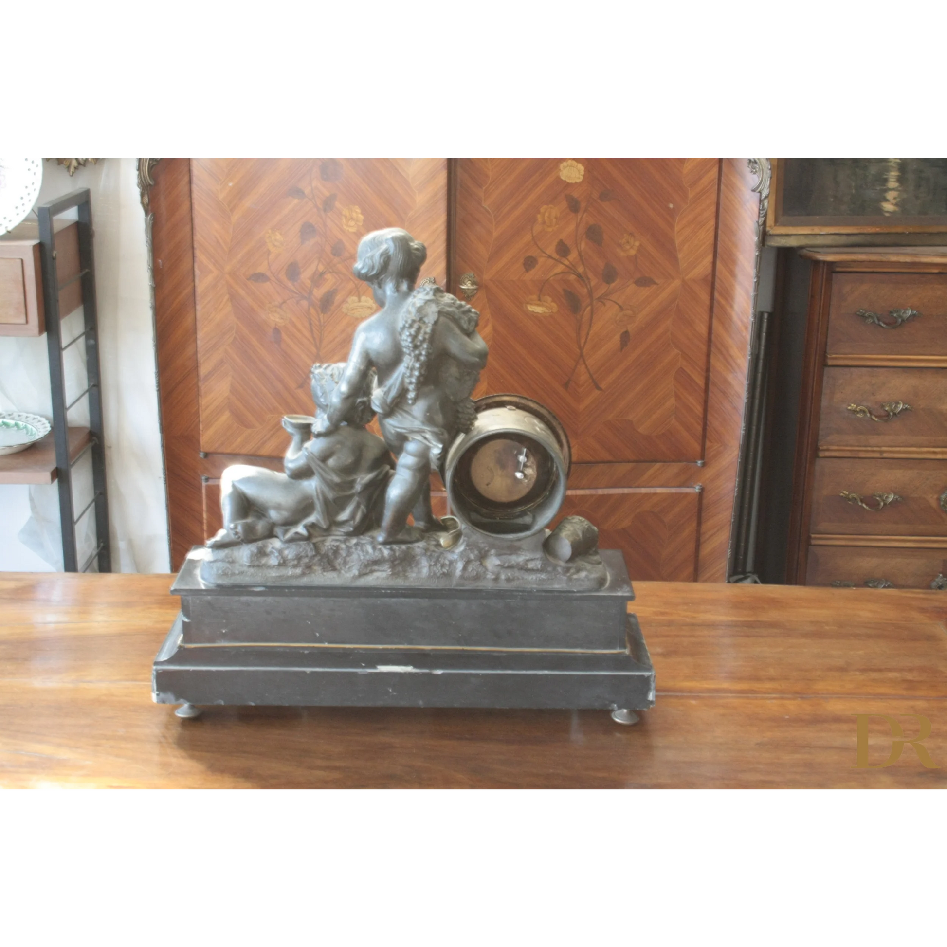 Orologio Napoleone III in bronzo e marmo, stile XIX secolo, perfetto per casa