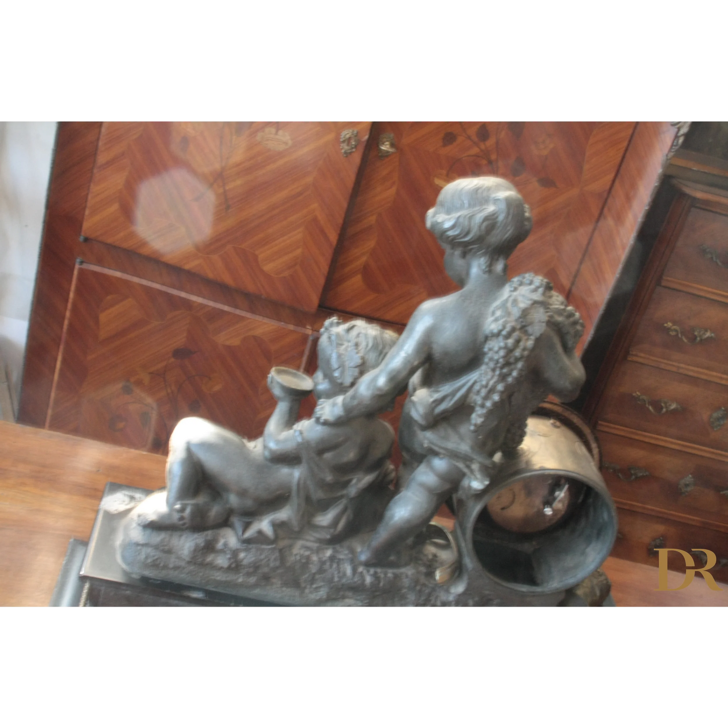 Orologio Napoleone III in bronzo e marmo del XIX secolo, casa francese