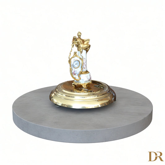 Orologio da tavolo in bronzo e smalti Art Decò, Austria, XIX secolo