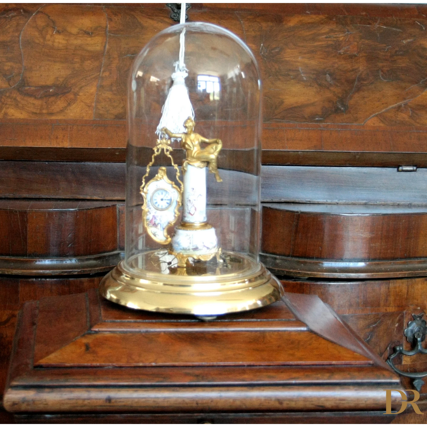 Orologio da tavolo in bronzo e smalti Art Decò XIX secolo casa design