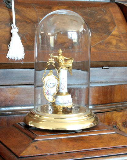 Orologio da tavolo in bronzo e smalti Art Decò XIX secolo, design per casa