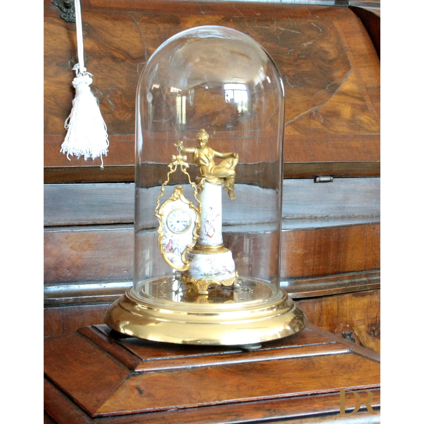 Orologio da tavolo in bronzo e smalti Art Decò XIX secolo, design per casa