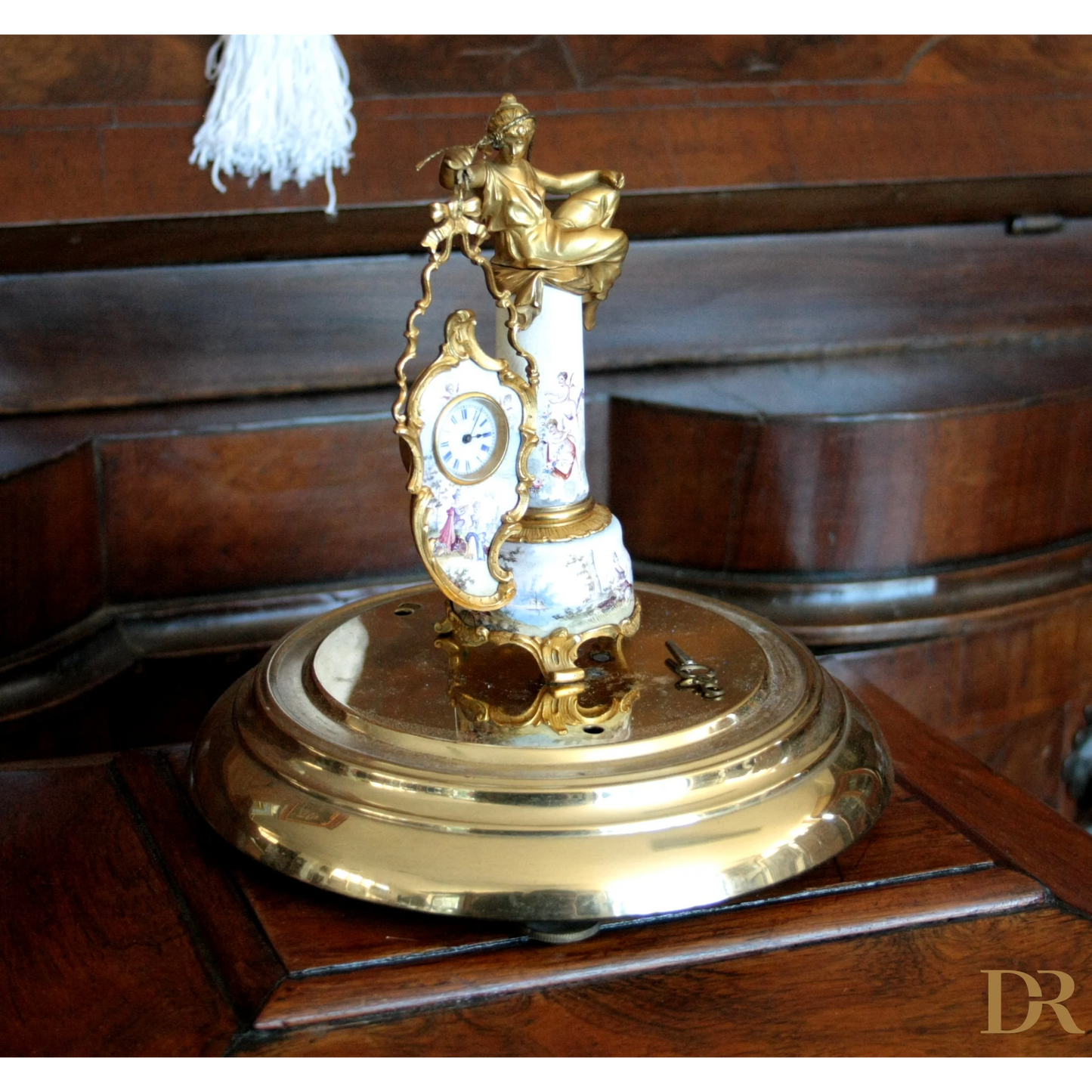 Orologio da tavolo in bronzo e smalti Art Decò XIX secolo, design elegante da casa