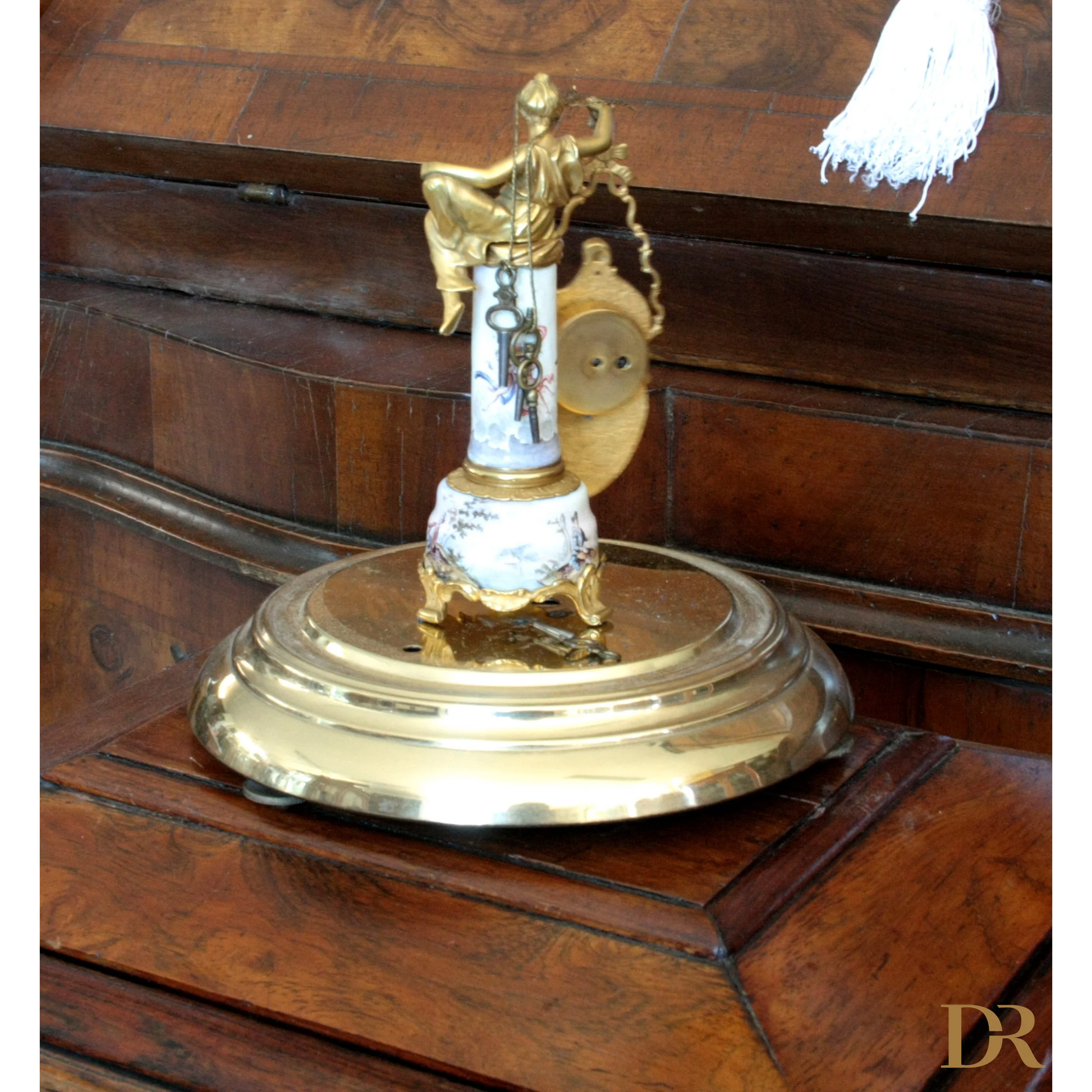 Orologio da tavolo in bronzo e smalti Art Decò, XIX secolo, design per casa