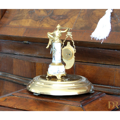 Orologio da tavolo in bronzo e smalti Art Decò XIX secolo perfetto per la casa