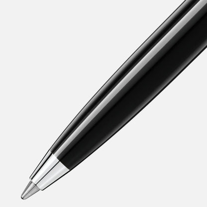 Montblanc penna a sfera meisterstück platinum line omaggio a w a mozart in pregiata resina nera con clip e punta in argento lucido