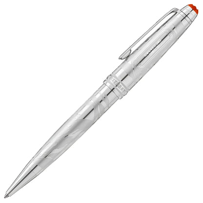 Penna a sfera Montblanc Meisterstück x Olympic heritage Chamonix 1924 con clip rossa e incisioni dettagliate in argento