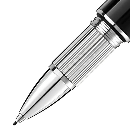 Montblanc fineliner starwalker doué acciaio resina 132510 con barra metallica a coste clip finitura platino e pregiata resina nera