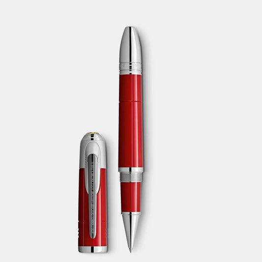 Penna roller montblanc meisterstück rossa con accenti argentati omaggio a enzo ferrari scuderia ferrari