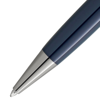Montblanc penna sfera doué classique meisterstück navy blue e argento con finitura lucida per scrivere intorno al mondo