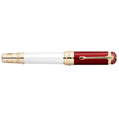 Montblanc stilografica patron of art homage to albert con corpo colore bianco perlato e dettagli dorati inciso