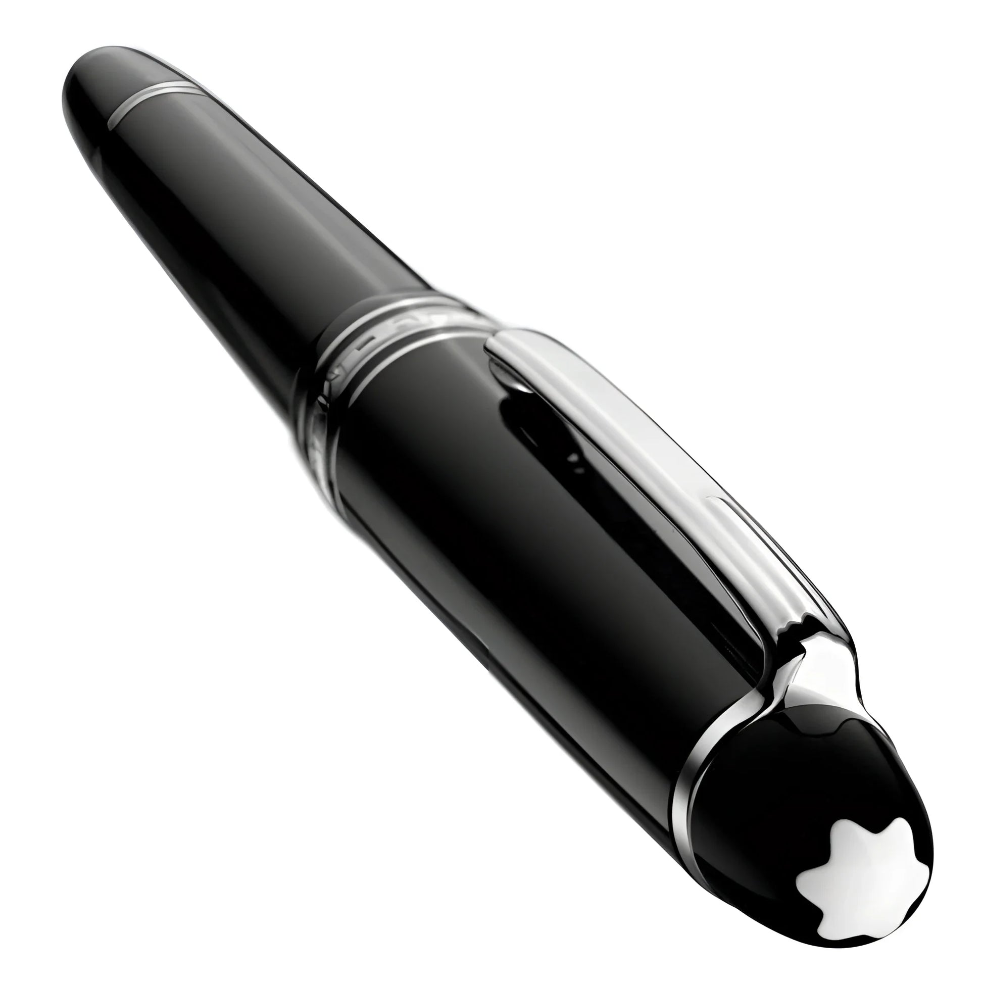 Montblanc roller meisterstück platinum-coated legrand 132451 in pregiata resina nera lucida con dettagli argento e stella bianca