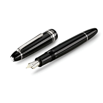 Penna stilografica montblanc stilografica meisterstück bmw punta m special edizione nera con incisioni argento