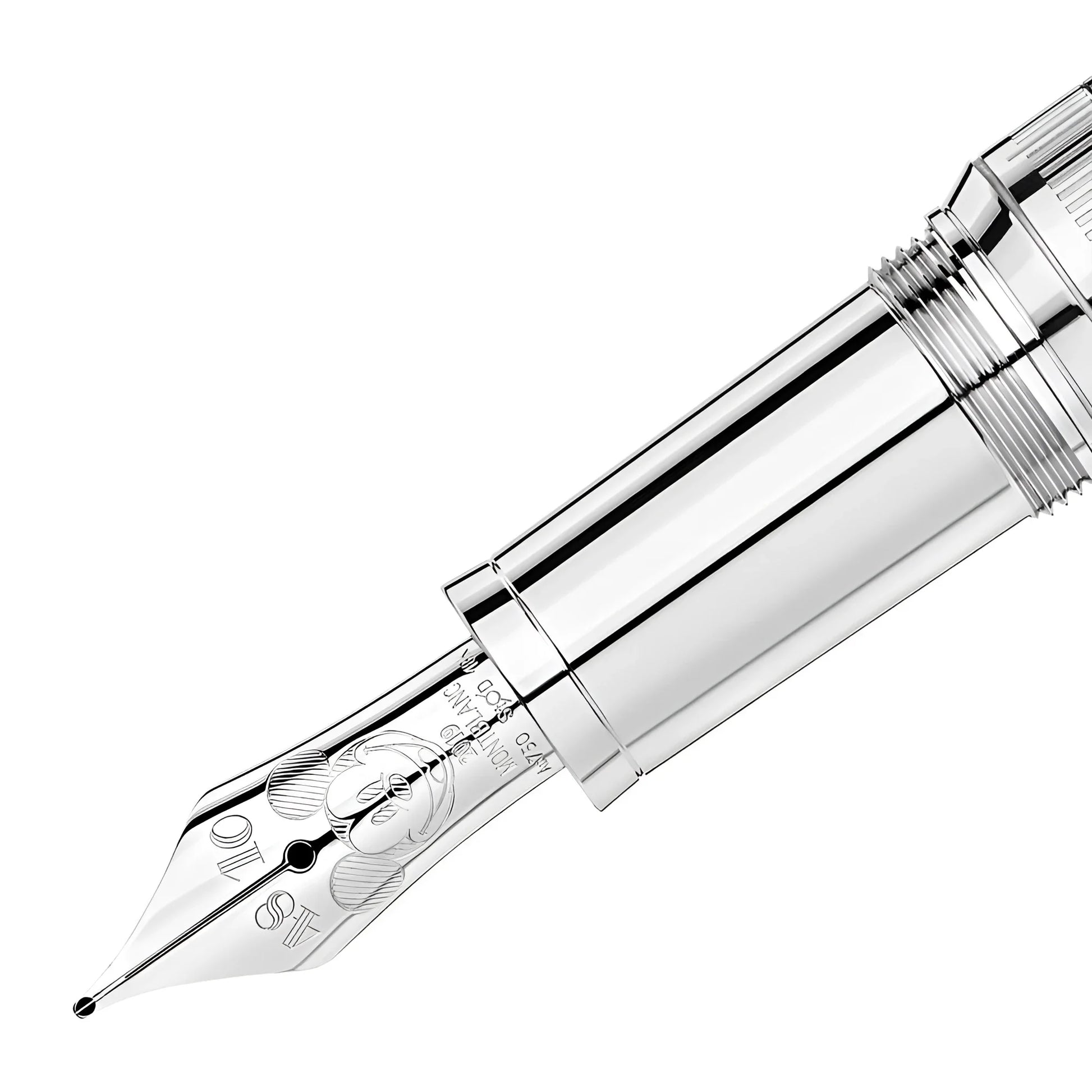 Montblanc stilografica great characters walt disney edizione limitata 1901 nib in argento con design inciso di topolino