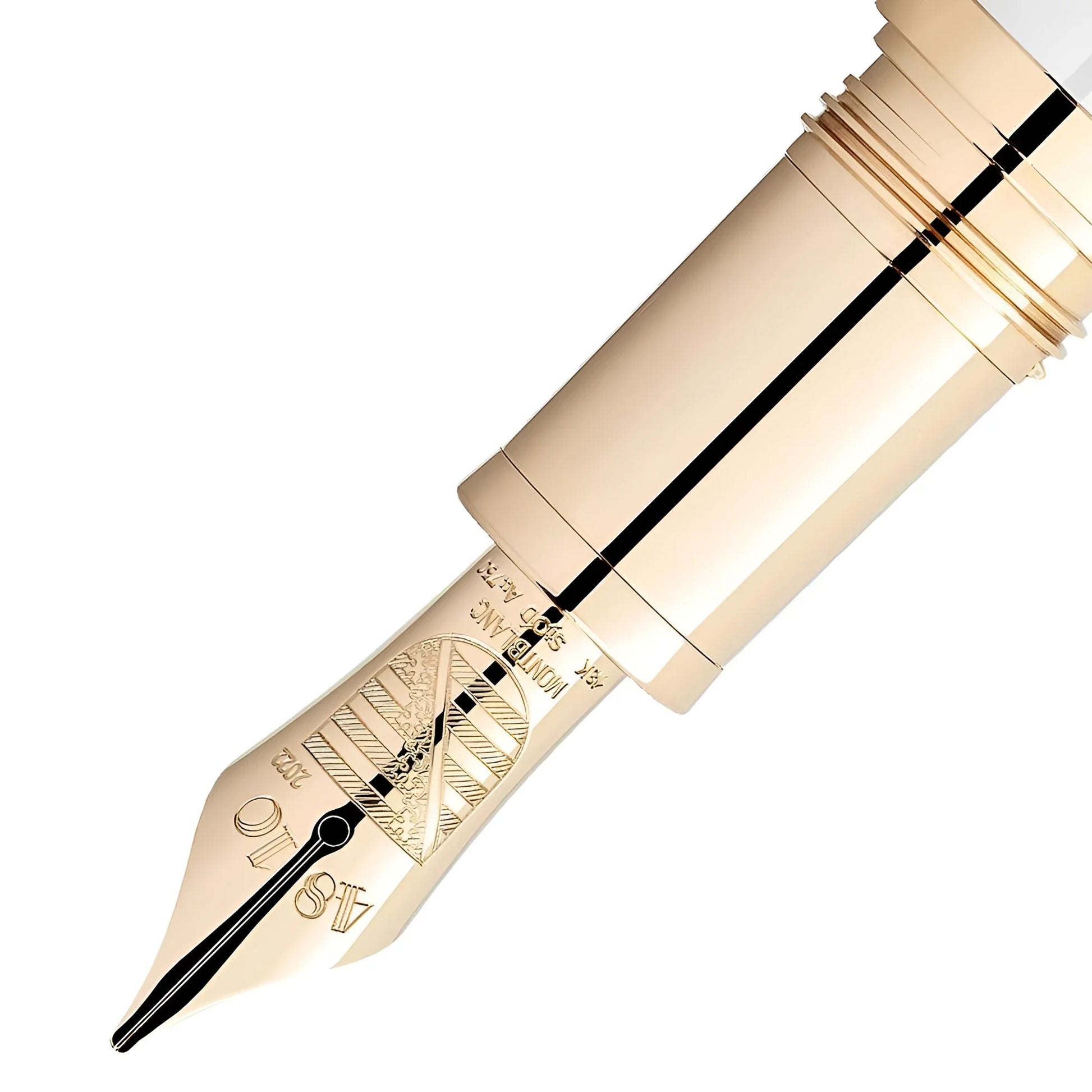 Nib gold finish montblanc patron stilografica homage to albert colore bianco perlato limited edition punta m