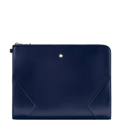 Portadocumenti meisterstück montblanc blu inchiostro in pelle blu navy con design minimalista e cuciture sottili perfetto compagno laptop