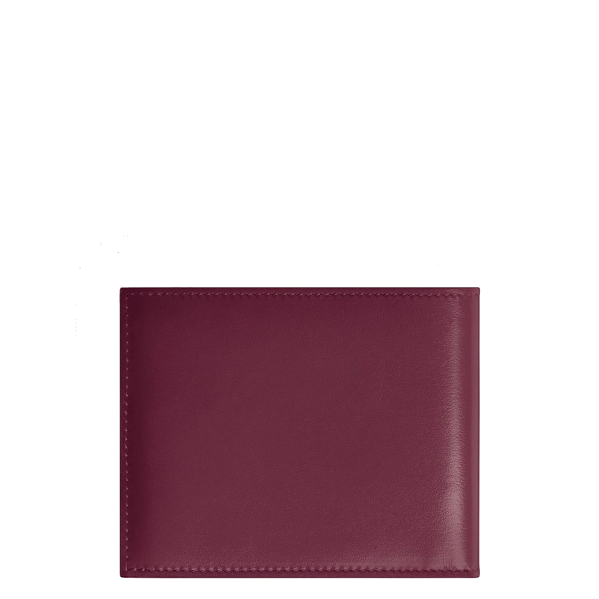 Classico portafoglio pieghevole montblanc meisterstück cassis in pelle burgundy con cuciture precise