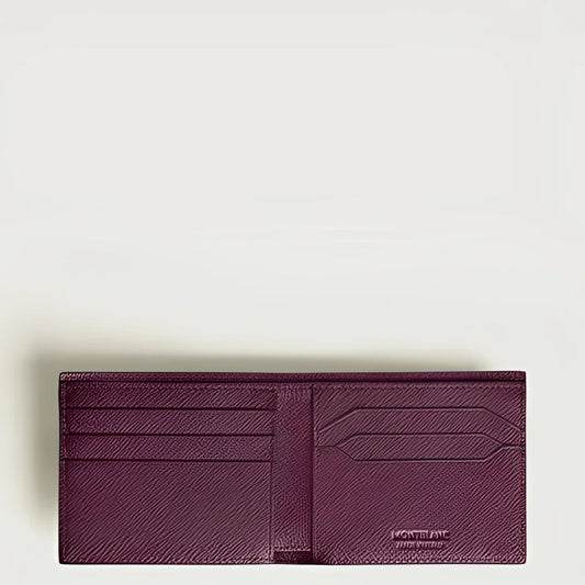 Montblanc portafoglio in pelle bordeaux con stampa saffiano e 6 scomparti sartorial cassis embossato