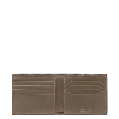 Portafoglio meisterstück montblanc in pelle lucida mastice taupe con design minimalista e tasche extra