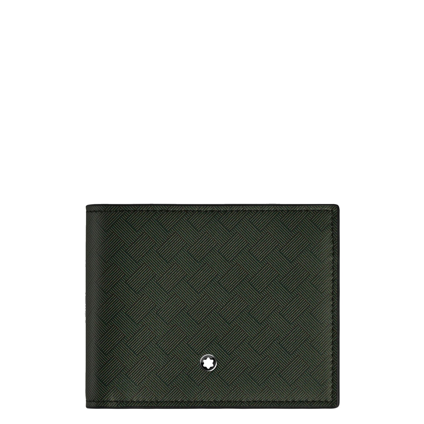 Portafoglio montblanc portafoglio extreme 3.0 6cc multikaki verde in pelle intrecciata con distintivo motivo extreme e star argento elegante alleato quotidiano