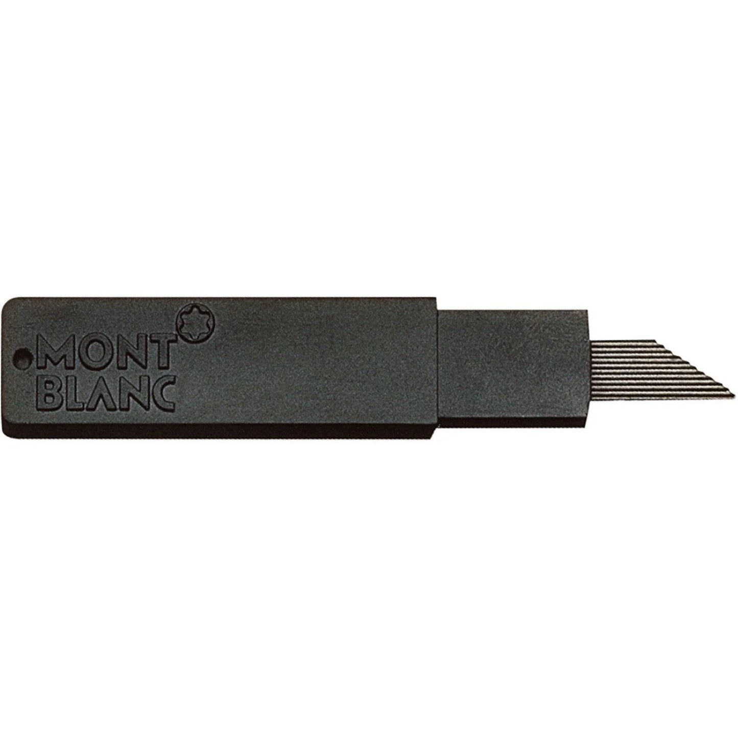 Black montblanc mine hi-polymer 0,9 mm con lame retrattili e bordi metallici finemente seghettati confezione da 10 pezzi