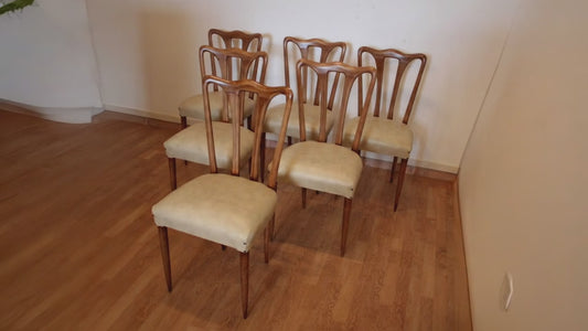 Conjunto de 6 sillas de estilo moderno de mediados del siglo, Italia, 1960