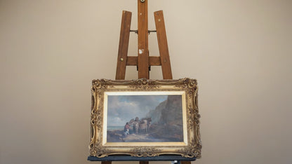 Joseph Paul Pettitt & George Young "The Mussel Gatherers on the South Cost" Inghilterra, XIX° secolo, con marchio di attribuzione e firma