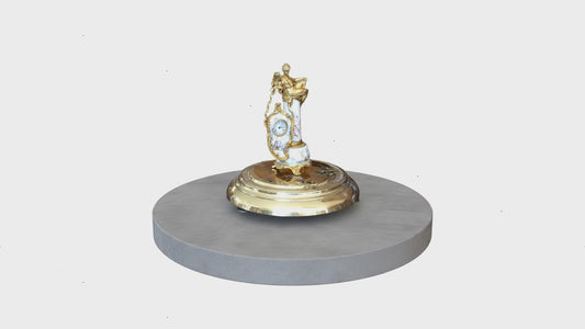 Orologio da tavolo in bronzo e smalti Art Decò, Austria, XIX secolo