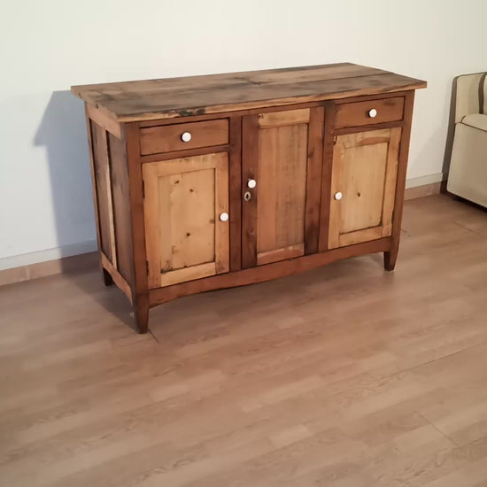 Credenza bassa in pino rustica, Sud Italia, Fine XIX° Secolo