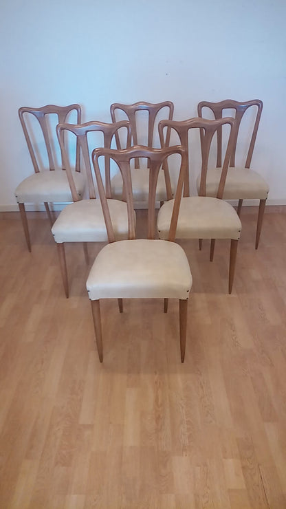 Set di 6 sedie in stile moderno degli anni '60, Italia
